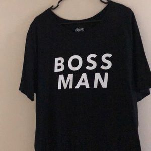 Black and white boss man T-shirt